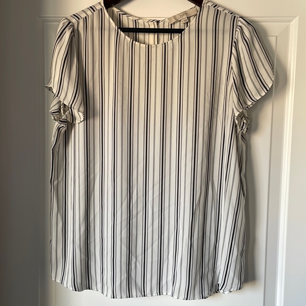 Black and white striped shirt. From Loft size large